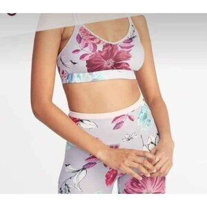 NWT Old Navy Active Lightweight Support Padded Floral Sports Bra, Size M
